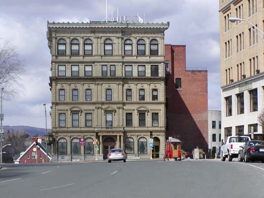 Old Berkshire Life building at corner of North and West Streets