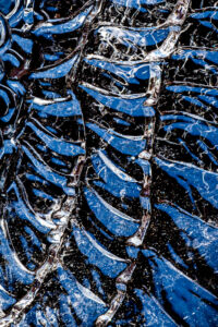 Closeup of an ice sculpture.